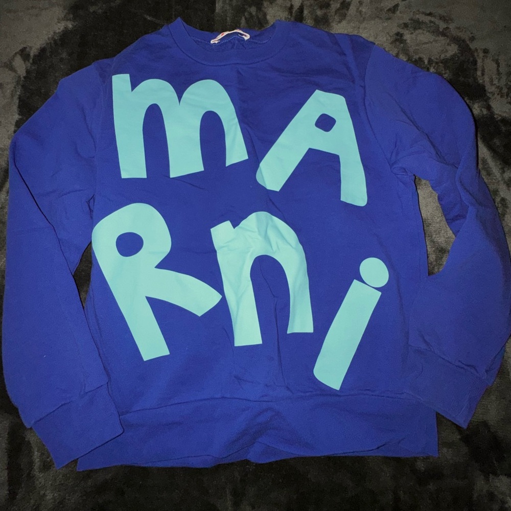 Kids Marni Vibrant Blue Crewneck Sweater unisex